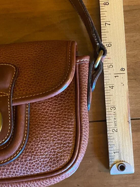 Vintage Coach Sheridan Durham Brown Pebble Leather Mini Crossbody Bag - Picture 14 of 16